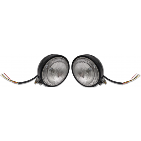 2x REFLEKTOR LAMPA PRZEDNIA MTZ T-25 OKRĄGŁY METALOWY Z ŻARÓWKĄ FG350